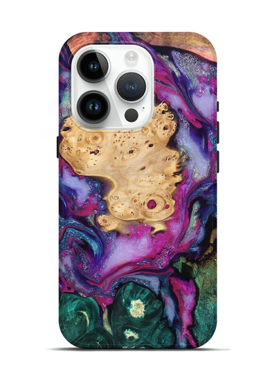 iPhone 15 Pro Wood Live Edge Phone Case - Kai (Purple, 819979)