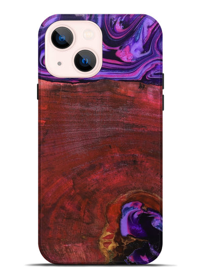 iPhone 14 Plus Wood Live Edge Phone Case - Teo (Red, 819982)