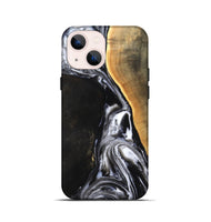 iPhone 13 mini Wood Live Edge Phone Case - Chelsea (Black & White, 819983)