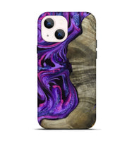 iPhone 14 Wood Live Edge Phone Case - Chyna (Purple, 819984)
