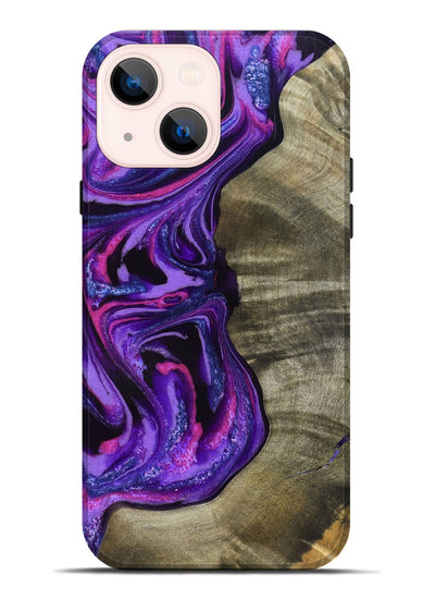 iPhone 14 Plus Wood Live Edge Phone Case - Chyna (Purple, 819984)
