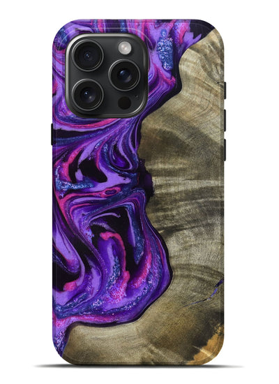iPhone 16 Pro Max Wood Live Edge Phone Case - Chyna (Purple, 819984)