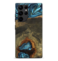 Galaxy S22 Ultra Wood Live Edge Phone Case - Cole (Teal & Gold, 819988)