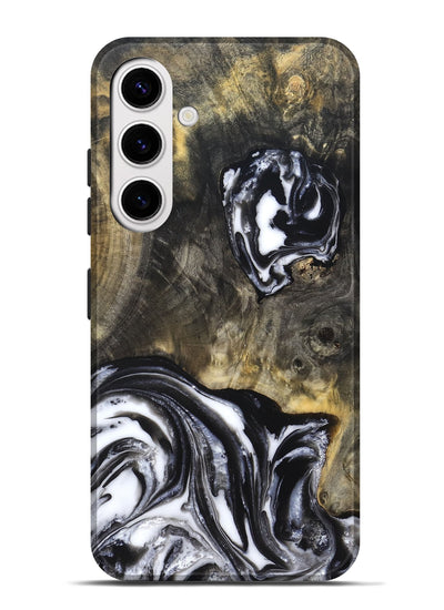 Galaxy S25 Plus Wood Live Edge Phone Case - Tory (Black & White, 819989)