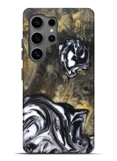 Galaxy S25 Ultra Wood Live Edge Phone Case - Tory (Black & White, 819989)