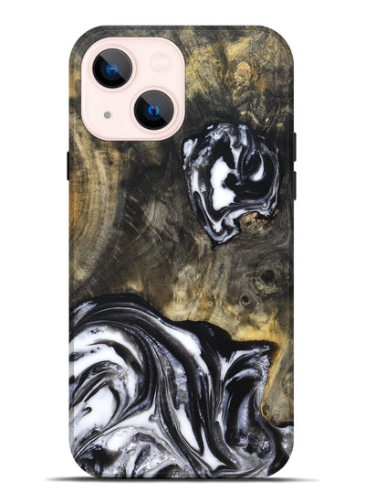 iPhone 14 Plus Wood Live Edge Phone Case - Tory (Black & White, 819989)