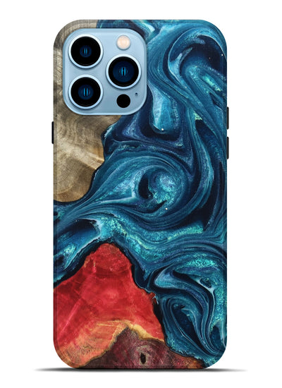 iPhone 14 Pro Max Wood Live Edge Phone Case - Easton (Blue, 819990)