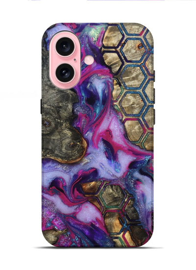 iPhone 16 Wood Live Edge Phone Case - Marvel (Pattern, 819992)
