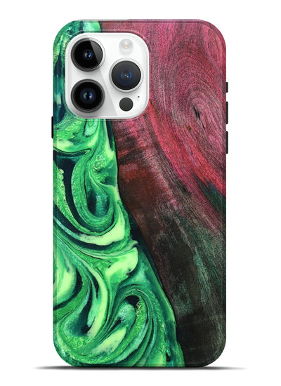 iPhone 15 Pro Max Wood Live Edge Phone Case - Dorla (Green, 819995)