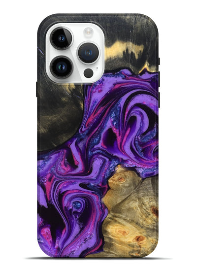 iPhone 15 Pro Max Wood Live Edge Phone Case - Edmund (Purple, 820000)