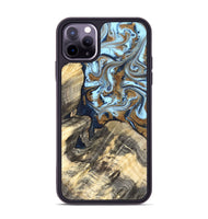 iPhone 11 Pro Max Wood Phone Case - Robb (Teal & Gold, 820120)