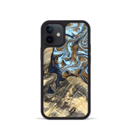 iPhone 12 mini Wood Phone Case - Robb (Teal & Gold, 820120)