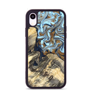 iPhone Xr Wood Phone Case - Robb (Teal & Gold, 820120)