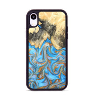 iPhone Xr Wood Phone Case - Cassidy (Teal & Gold, 820122)