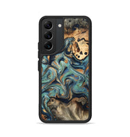 Galaxy S22 Wood Phone Case - Kahlil (Teal & Gold, 820124)