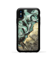 iPhone Xs Wood Phone Case - Johana (Green, 820172)