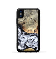 iPhone Xs Wood Phone Case - Faye (Black & White, 820197)