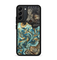 Galaxy S22 Plus Wood Phone Case - Shmuel (Teal & Gold, 820199)