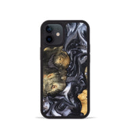iPhone 12 mini Wood Phone Case - Solomon (Black & White, 820216)