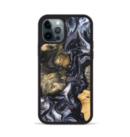 iPhone 12 Pro Wood Phone Case - Solomon (Black & White, 820216)