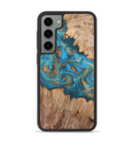 Galaxy S23 Plus Wood Phone Case - Vern (Teal & Gold, 820236)