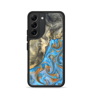 Galaxy S22 Wood Phone Case - Janis (Teal & Gold, 820237)