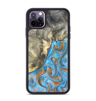 iPhone 11 Pro Max Wood Phone Case - Janis (Teal & Gold, 820237)