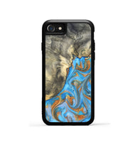 iPhone SE Wood Phone Case - Janis (Teal & Gold, 820237)