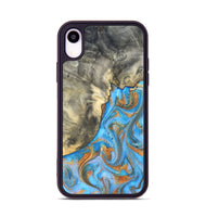 iPhone Xr Wood Phone Case - Janis (Teal & Gold, 820237)