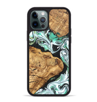 iPhone 12 Pro Max Wood Phone Case - Newt (Green, 820330)