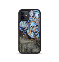 iPhone 12 mini Wood Phone Case - Ila (Teal & Gold, 820331)