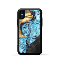 iPhone Xs Wood Phone Case - Althea (Blue, 820357)