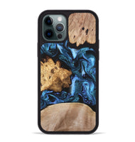 iPhone 12 Pro Max Wood Phone Case - Amalia (Blue, 820358)