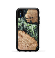 iPhone Xs Wood Phone Case - Bradyn (Green, 820394)
