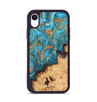iPhone Xr Wood Phone Case - Kailani (Teal & Gold, 820395)