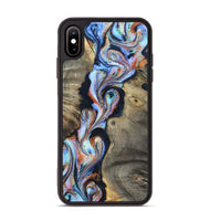 iPhone Xs Max Wood Phone Case - Merton (Teal & Gold, 820396)