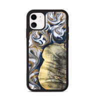 iPhone 11 Wood Phone Case - Dillion (Teal & Gold, 820397)