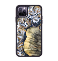 iPhone 11 Pro Max Wood Phone Case - Dillion (Teal & Gold, 820397)