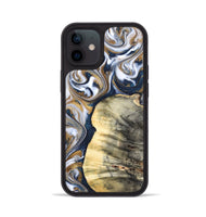 iPhone 12 Wood Phone Case - Dillion (Teal & Gold, 820397)