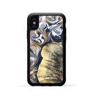 iPhone Xs Wood Phone Case - Dillion (Teal & Gold, 820397)