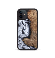 iPhone 12 mini Wood Phone Case - Raphael (Black & White, 820400)