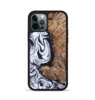 iPhone 12 Pro Wood Phone Case - Raphael (Black & White, 820400)