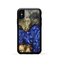 iPhone Xs Wood Phone Case - Rosalyn (Blue, 820410)