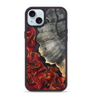 iPhone 15 Plus Wood Phone Case - Lamar (Red, 820499)