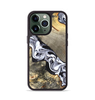 iPhone 13 Pro Wood Phone Case - Sophia (Black & White, 820510)