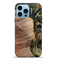 iPhone 14 Pro Max Wood Live Edge Phone Case - Yoselin (Green, 820803)