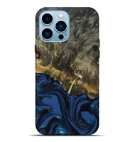 iPhone 14 Pro Max Wood Live Edge Phone Case - Melina (Blue, 823999)