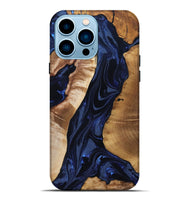 iPhone 14 Pro Max Wood Live Edge Phone Case - Evelin (Blue, 824311)