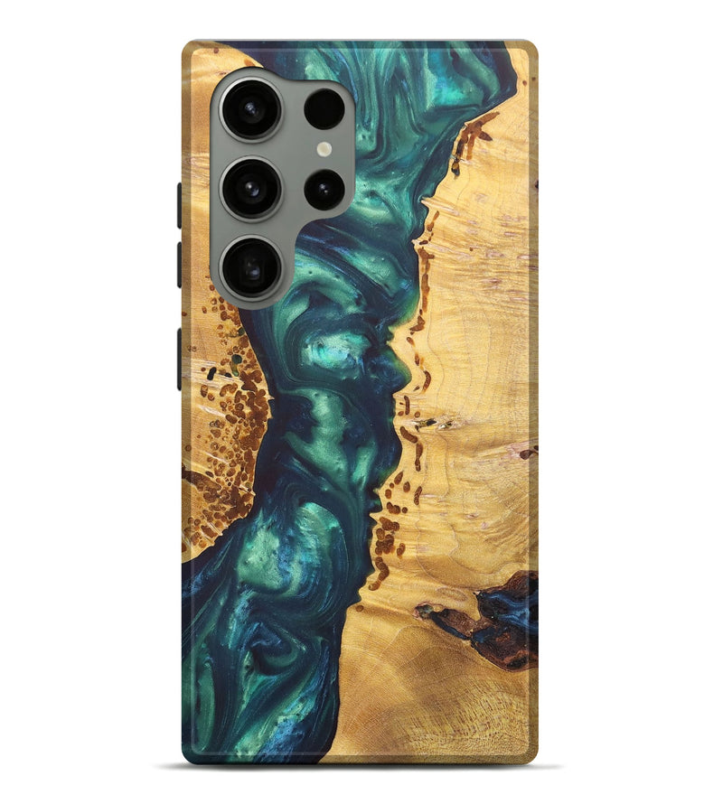 Galaxy S24 Ultra Wood+Resin Live Edge Phone Case - Mia (Green, 695915)