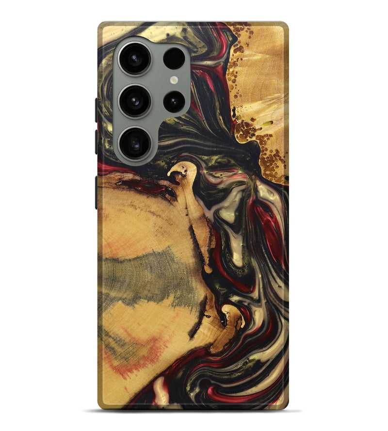 Galaxy S24 Ultra Wood+Resin Live Edge Phone Case - Christine (Red, 695925)